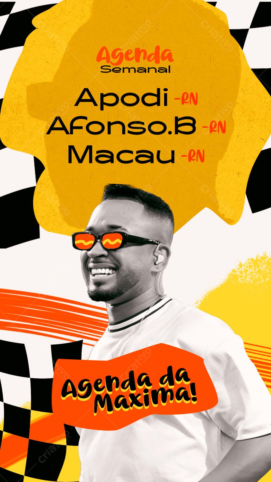 Story Instagram Agenda Semanal Evento Música PSD Editável