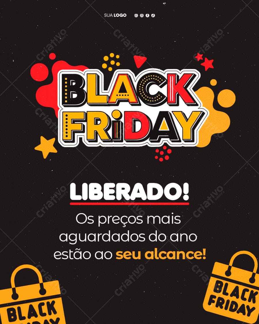 Post Instagram Black Friday Novembro Ofertas PSD Editável
