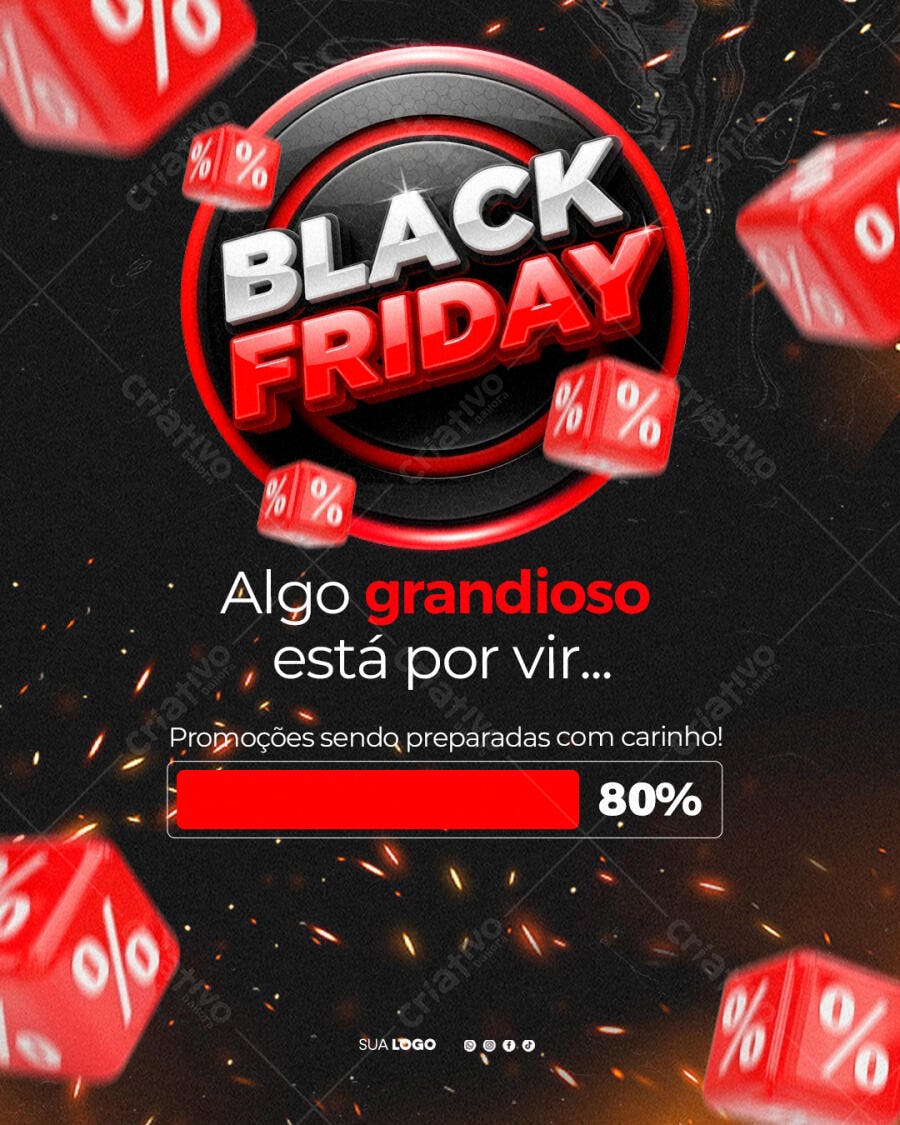 Post Black Friday Novembro Contagem Regressiva PSD Editável