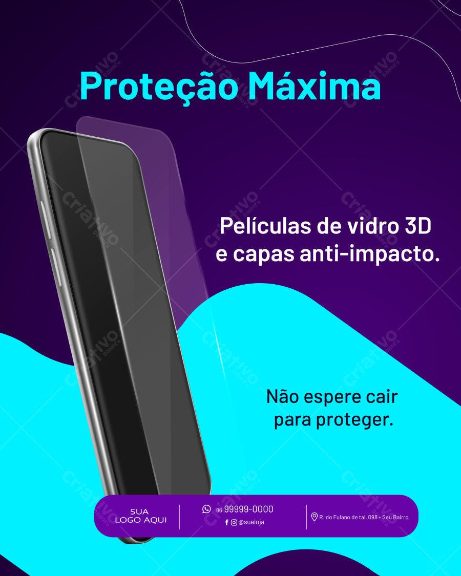 Post Instagram Proteção Celular Acessórios PSD Editável