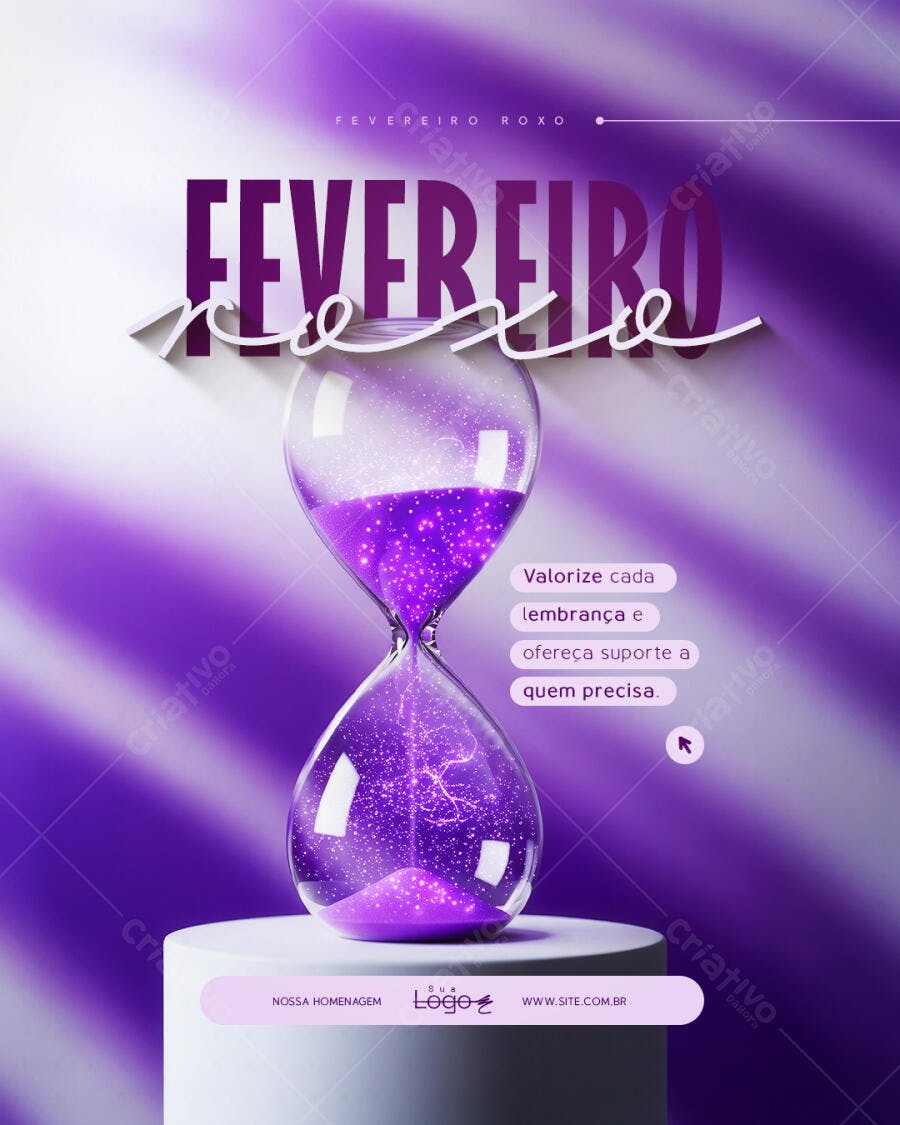 Post Instagram Fevereiro Roxo Conscientização PSD Editável