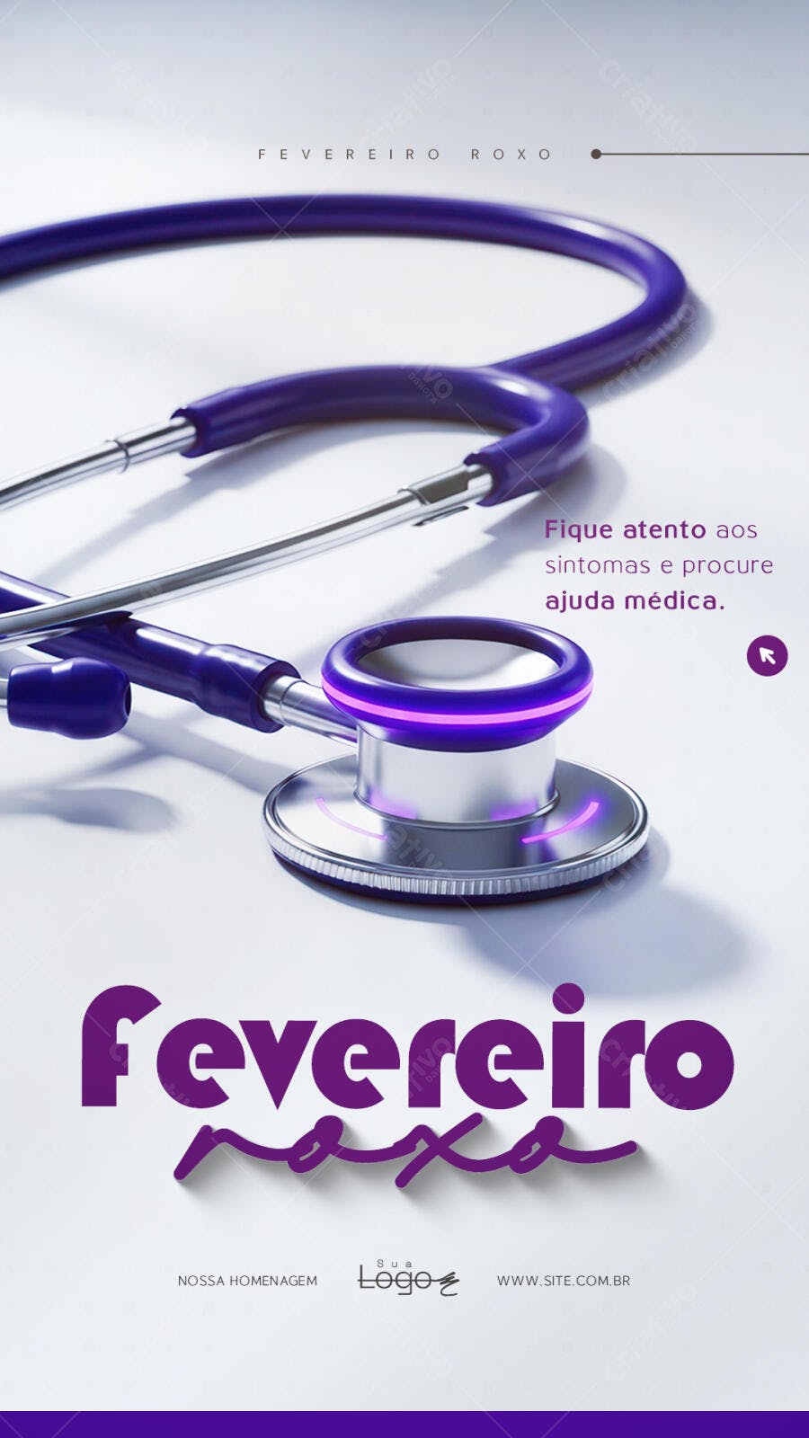 Story Instagram Fevereiro Roxo Clínica Médica PSD Editável