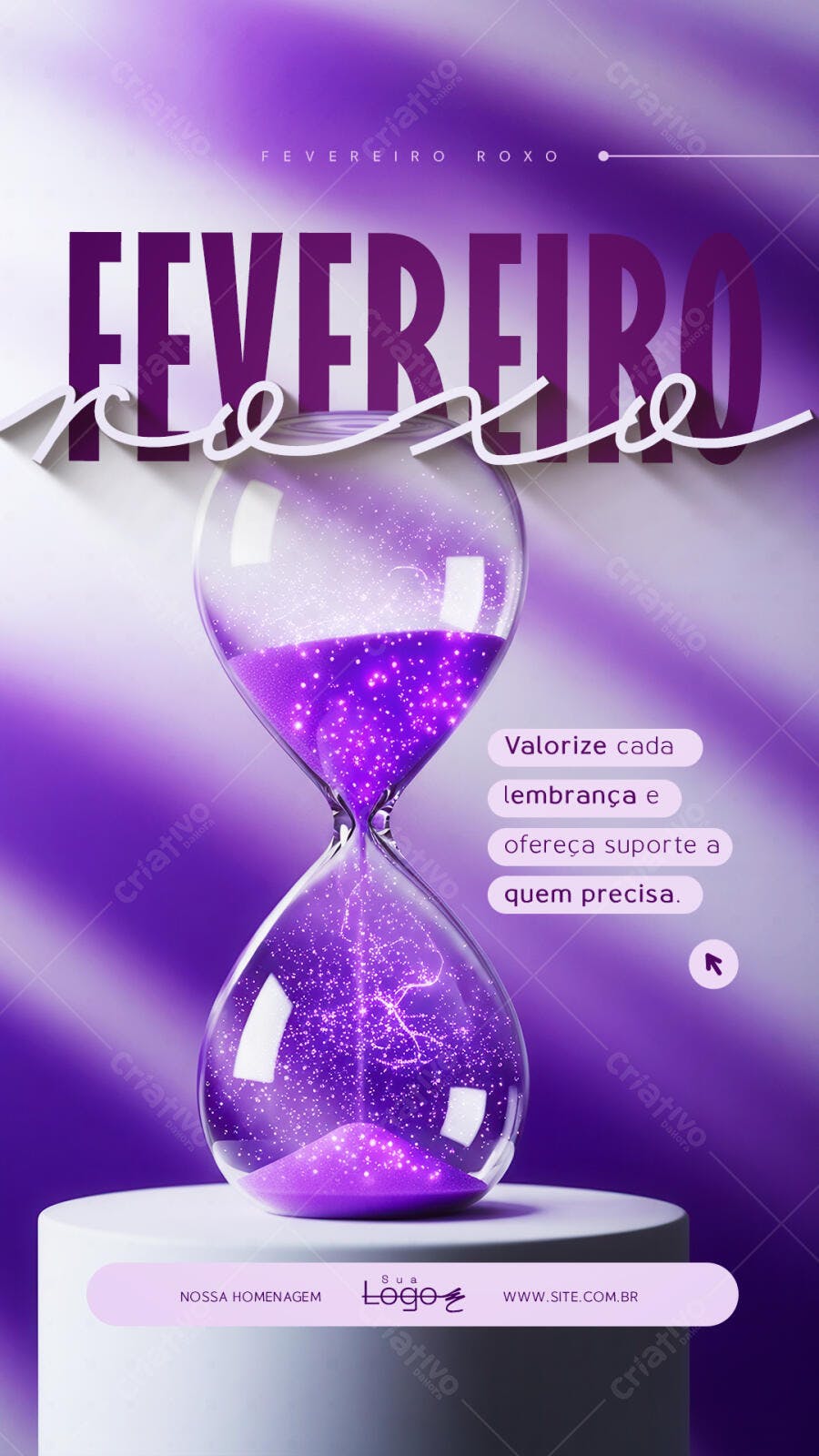 Story Instagram Fevereiro Roxo Conscientização PSD Editável