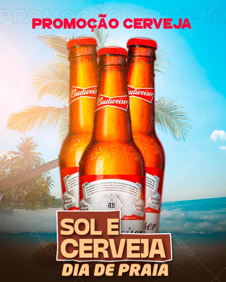 Flyer Promoção Cerveja Verão Praia PSD Editável