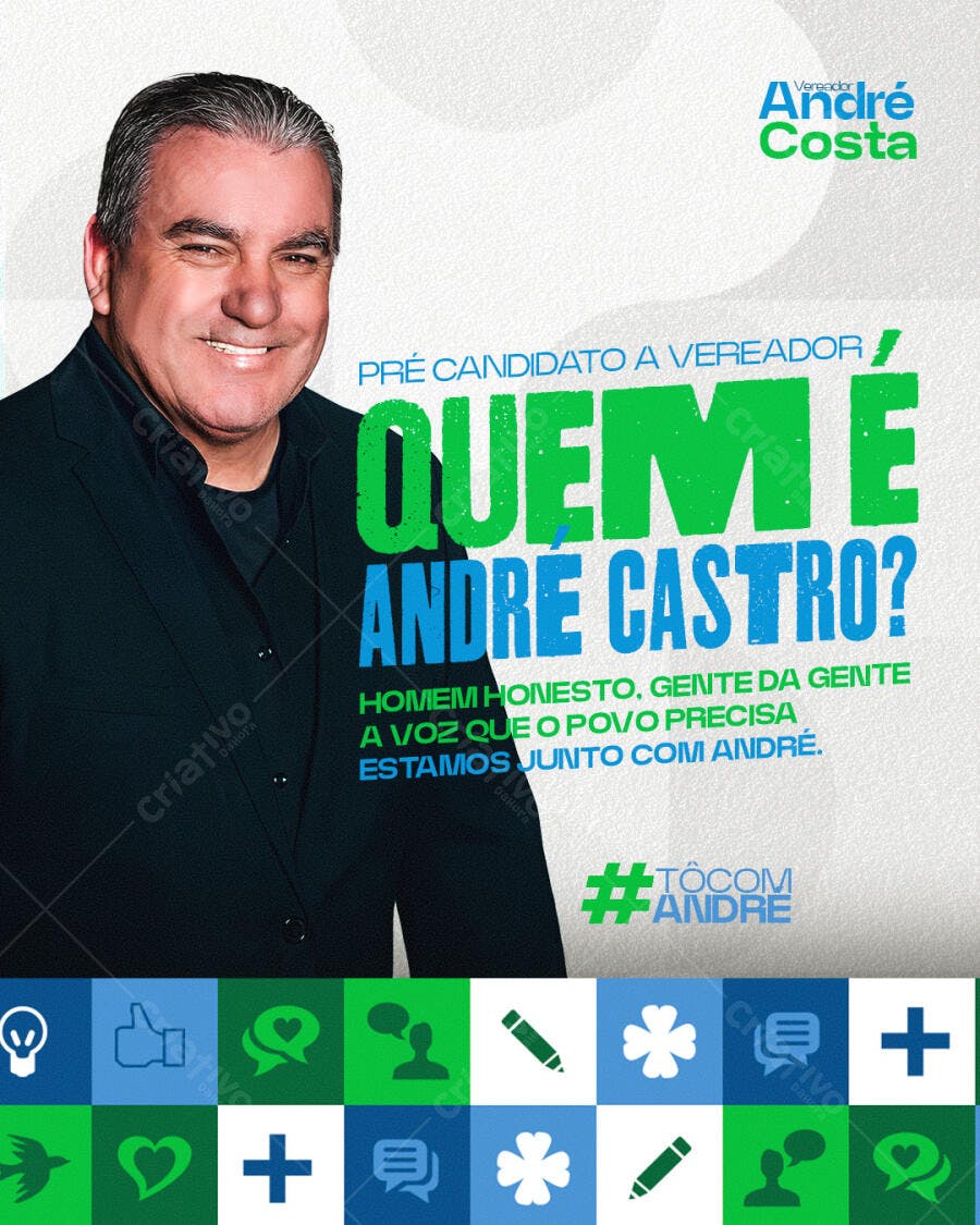 Flyer Campanha Política Pré-Candidato Vereador PSD Editável