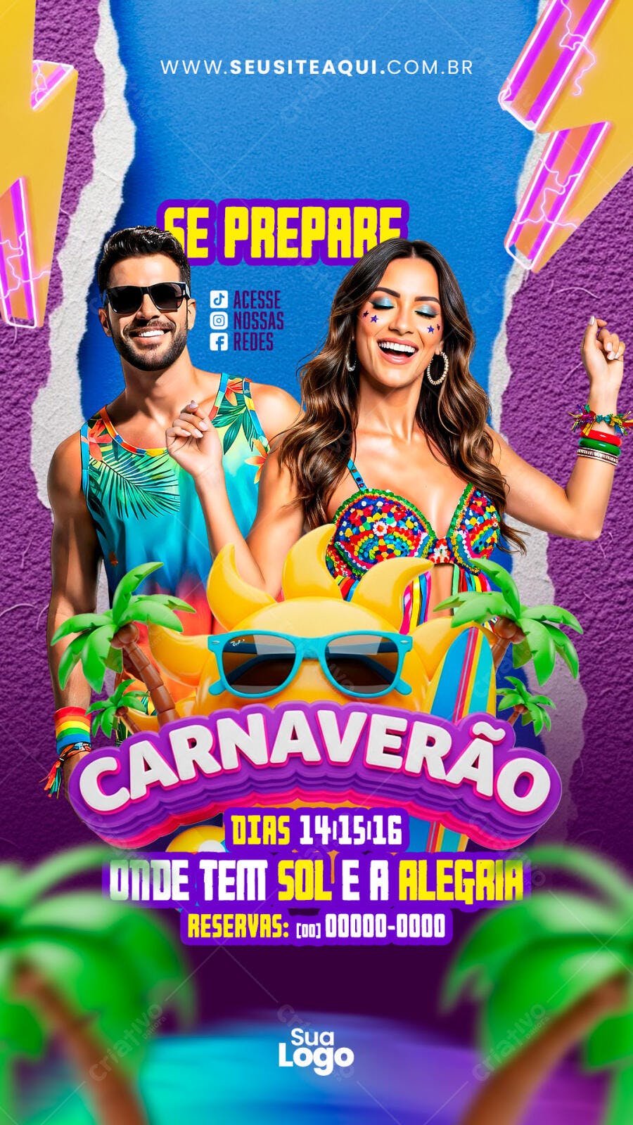 Story Instagram Carnaval Fevereiro PSD Editável