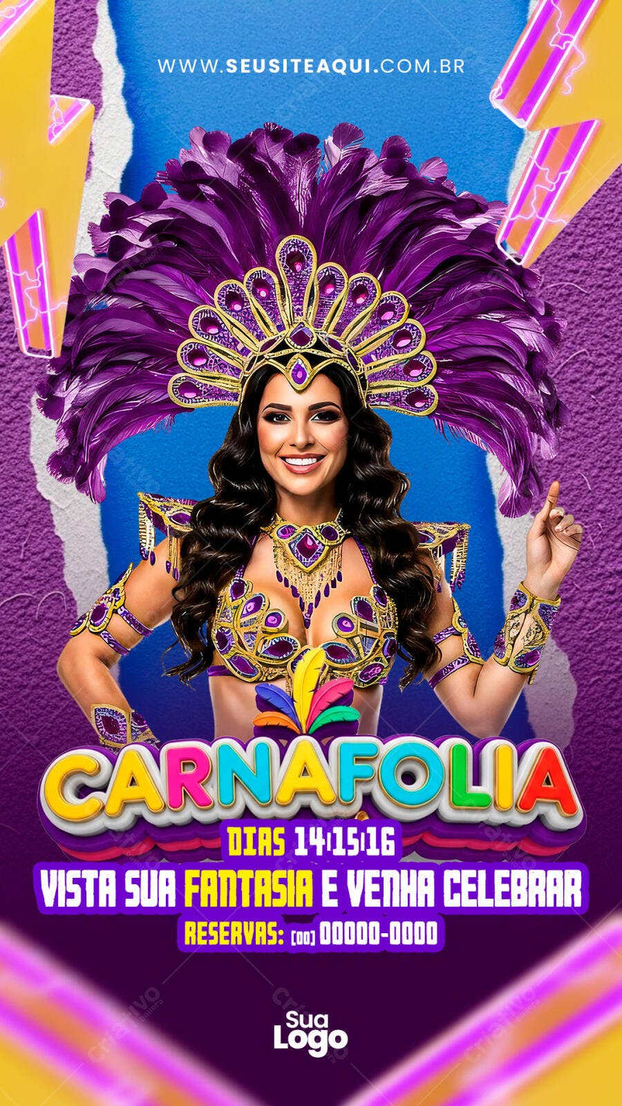 Story Instagram Carnaval Carnafolia Fevereiro PSD Editável