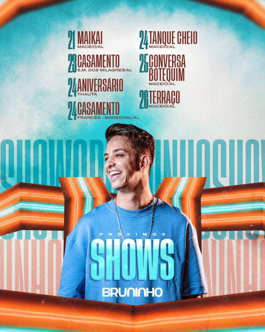 Flyer Próximos Shows Eventos Música PSD Editável