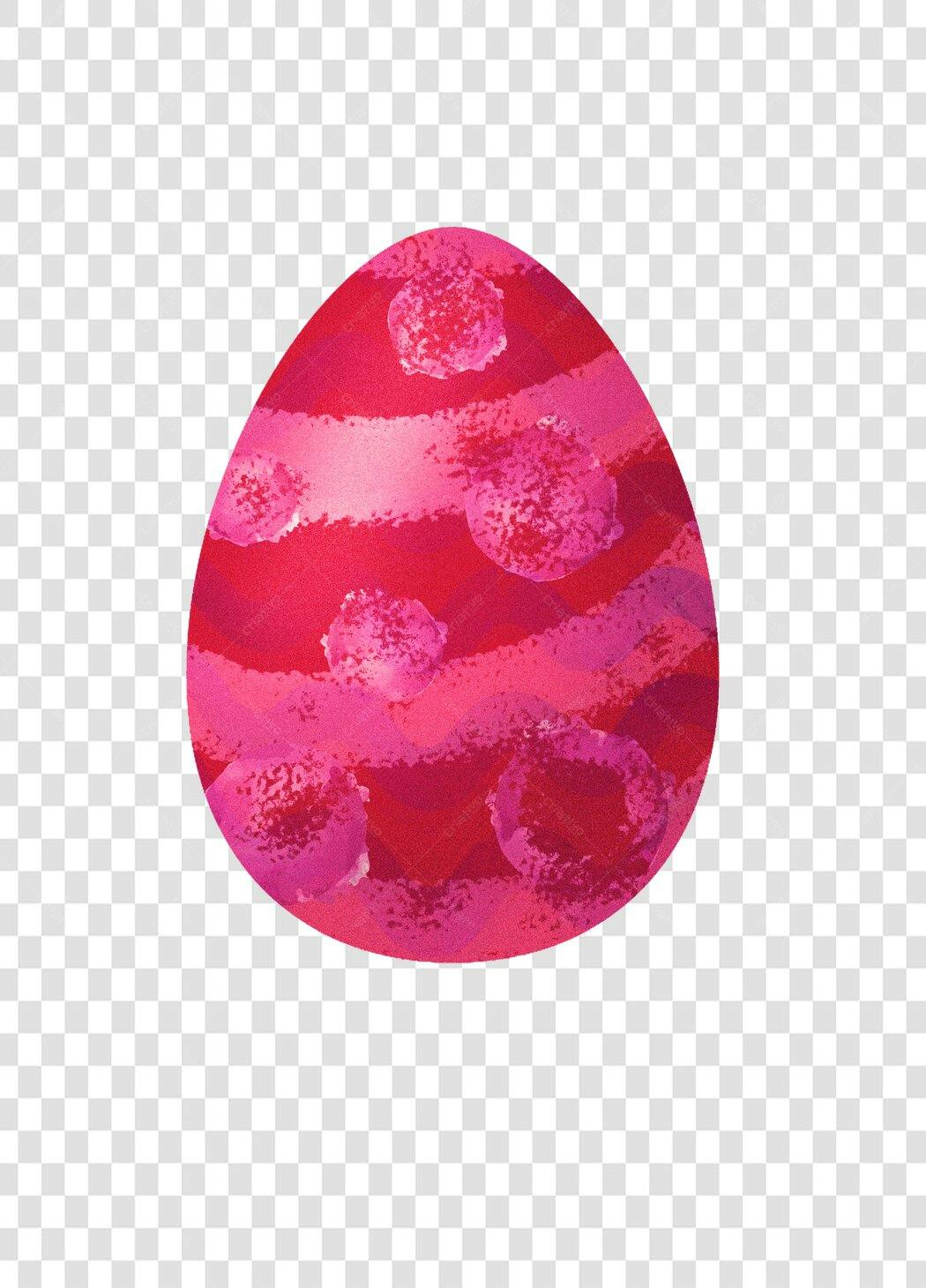 Ilustração Ovo de Páscoa Aquarela Rosa Vermelho PNG Fundo Transparente
