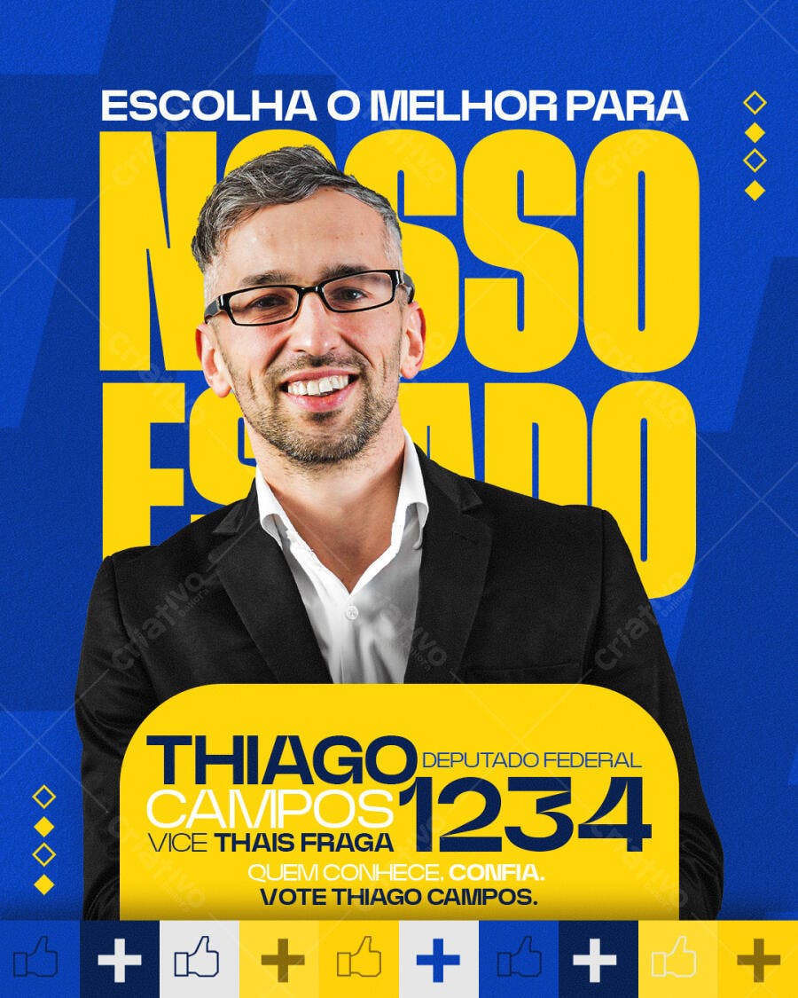 Post Instagram Campanha Política Eleições PSD Editável