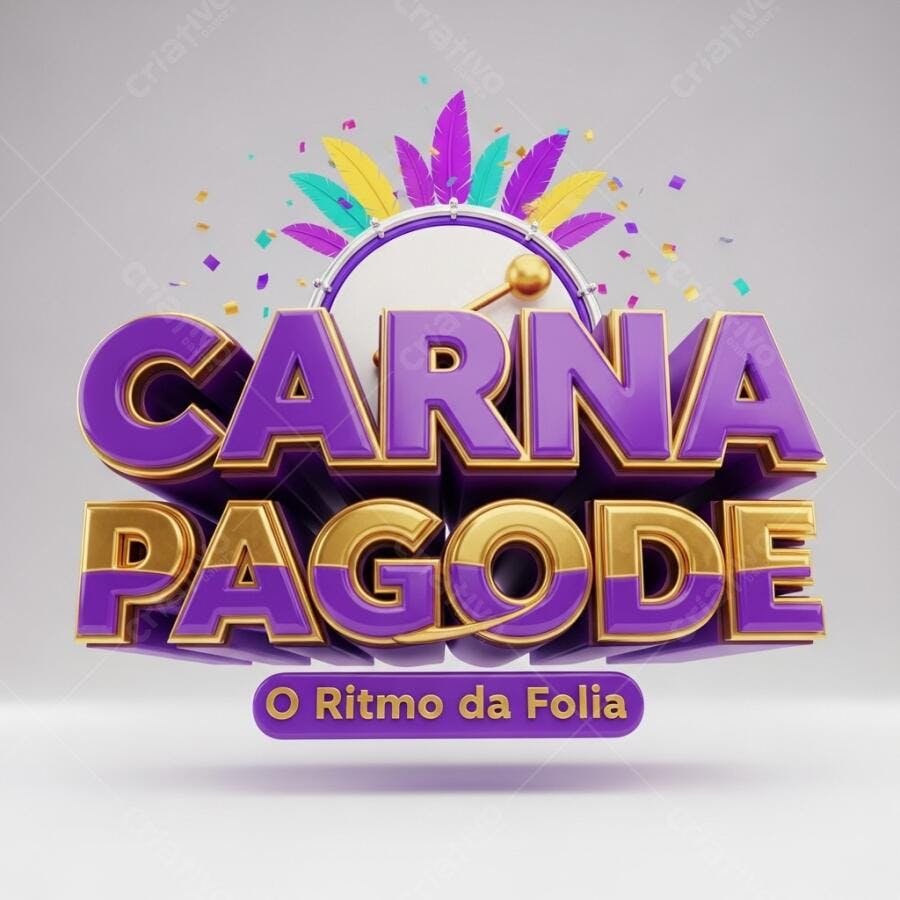 Carnapagode O Ritmo da Folia Logo 3D Carnaval