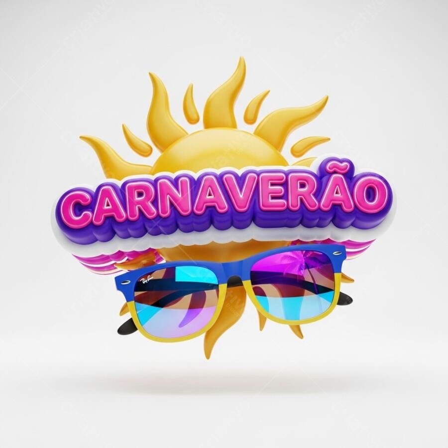 Carnaval Verão Ilustração 3D Sol Óculos Férias