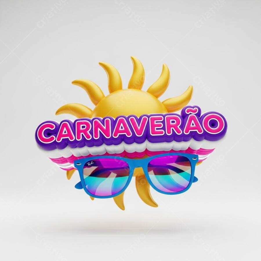 Carnaveirão 3D Sol Óculos de Sol Carnaval Verão