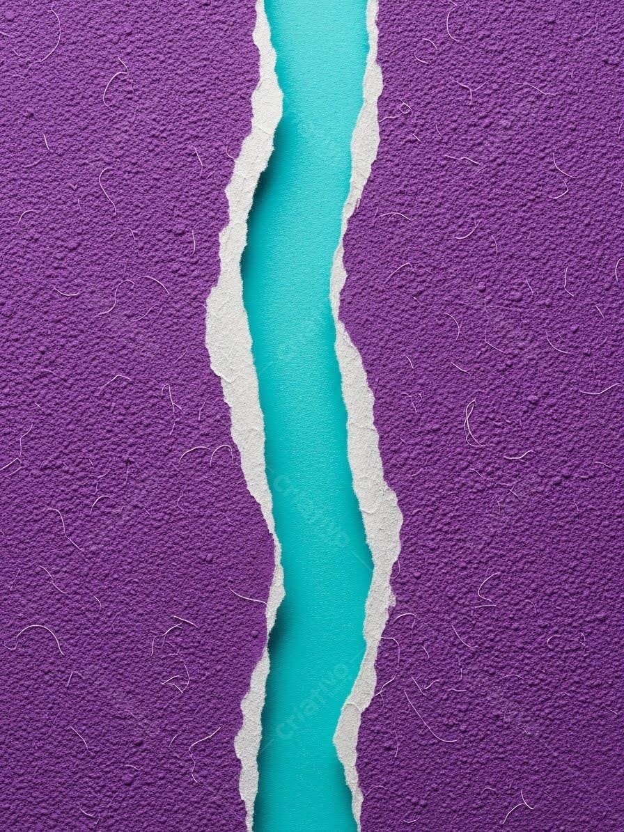 Foto Papel Rasgado Textura Roxo e Azul Turquesa Abstrato