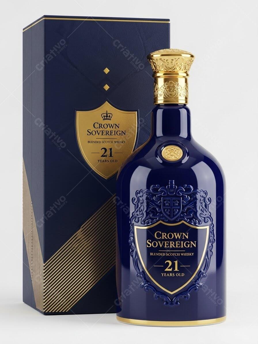 Foto Produto Garrafa Whisky Crown Sovereign 21 Anos Caixa