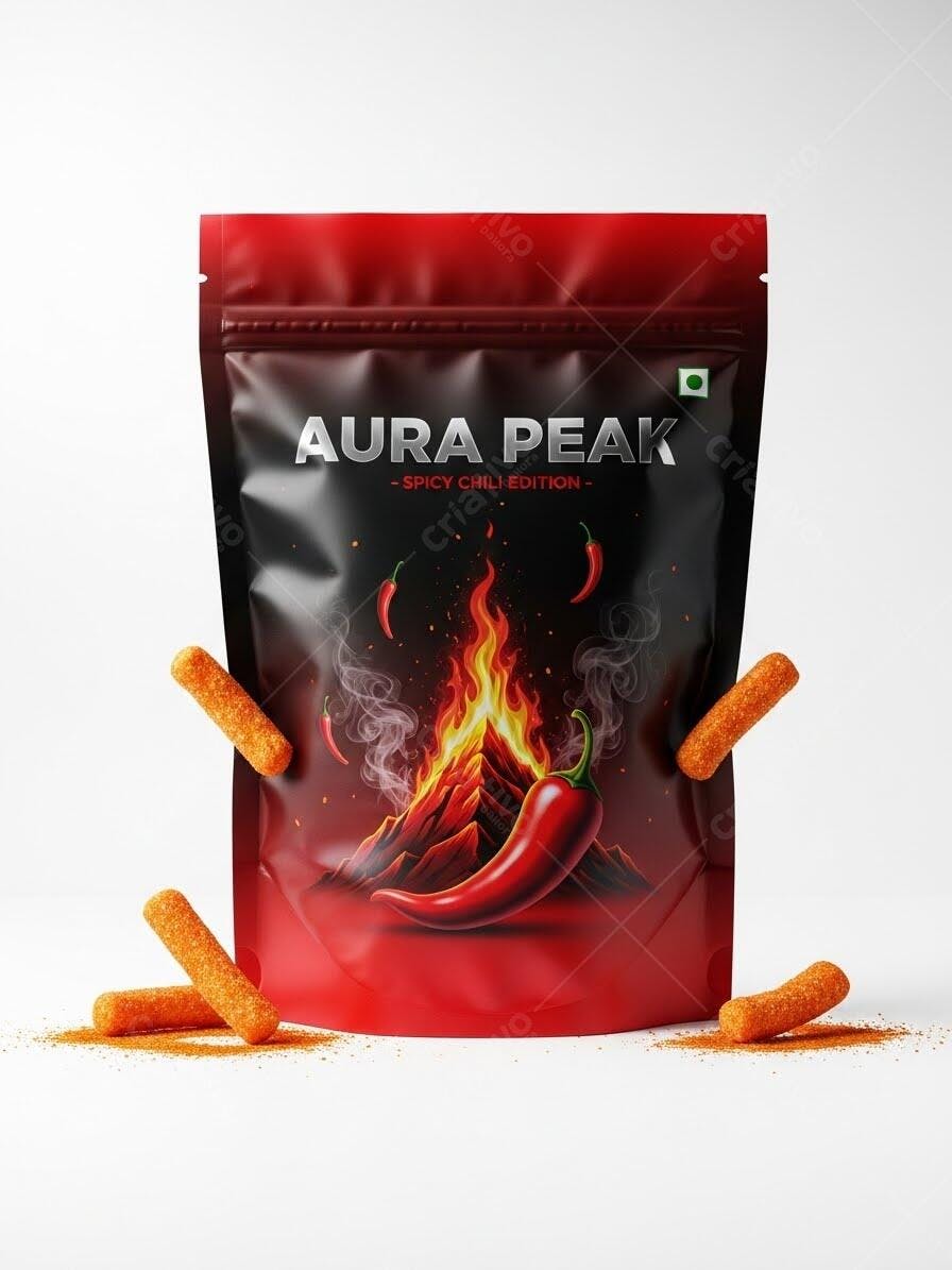 Foto Produto Embalagem Salgadinho Picante Pimenta Fogo