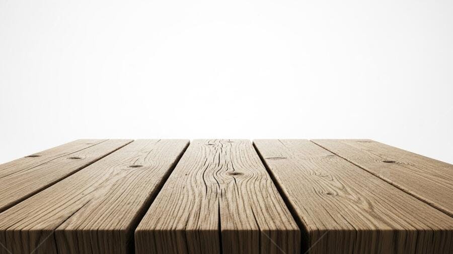Foto Mesa de Madeira Rústica Fundo Branco Vazio