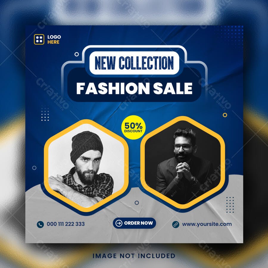 Post Instagram Nova Coleção Moda Masculina PSD Editável
