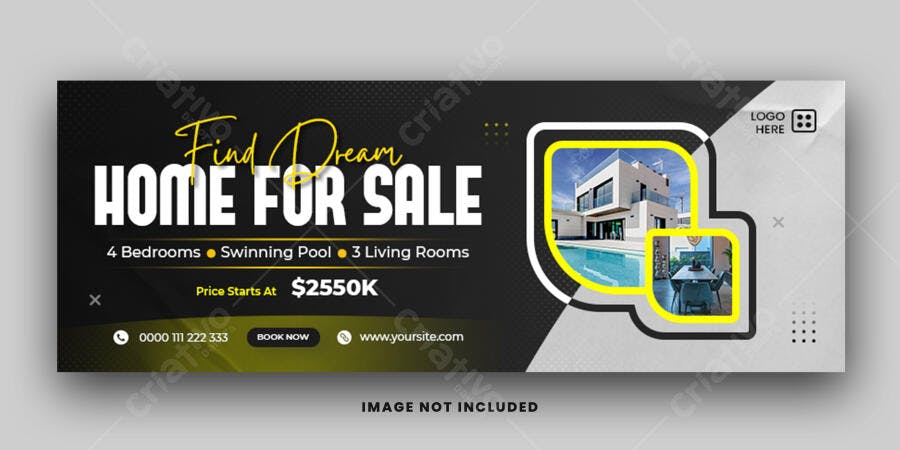 Capa Facebook Imobiliária Venda Casa Luxo PSD Editável
