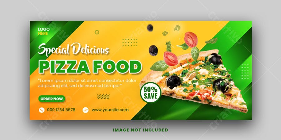 Banner Pizzaria Promoção Pizza Delivery PSD Editável