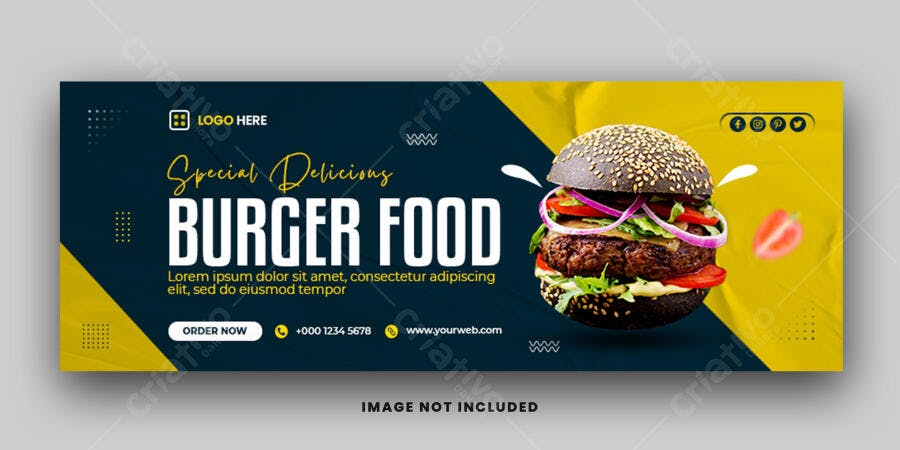 Banner Hamburgueria Lanchonete Promoção PSD Editável