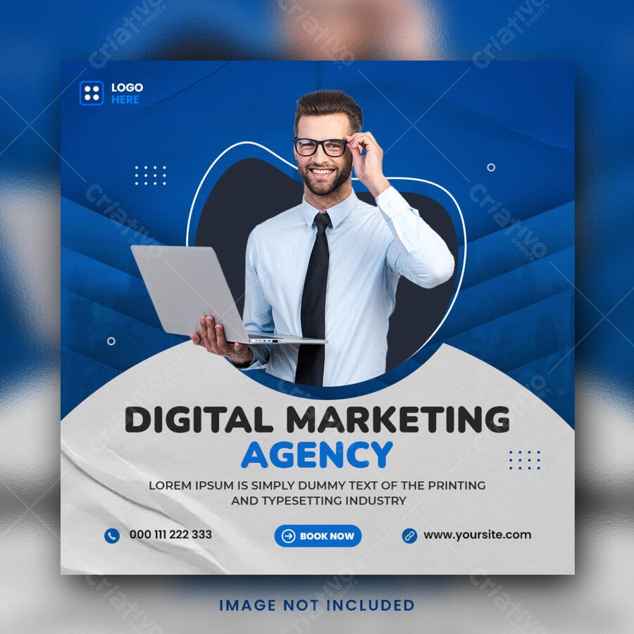 Post Instagram Agência Marketing Digital PSD Editável