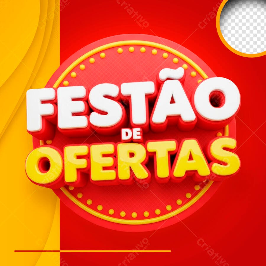 Festão de Ofertas PSD Editável Promoção Vermelho Amarelo