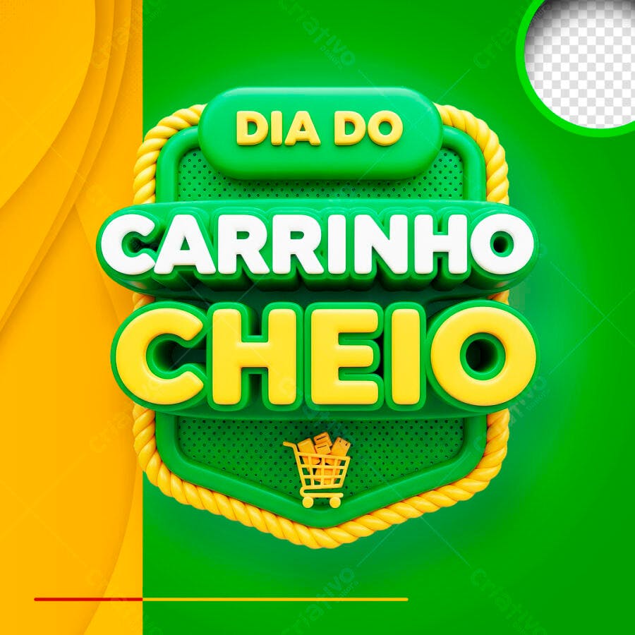 Post Dia do Carrinho Cheio Promoção E-commerce PSD Editável