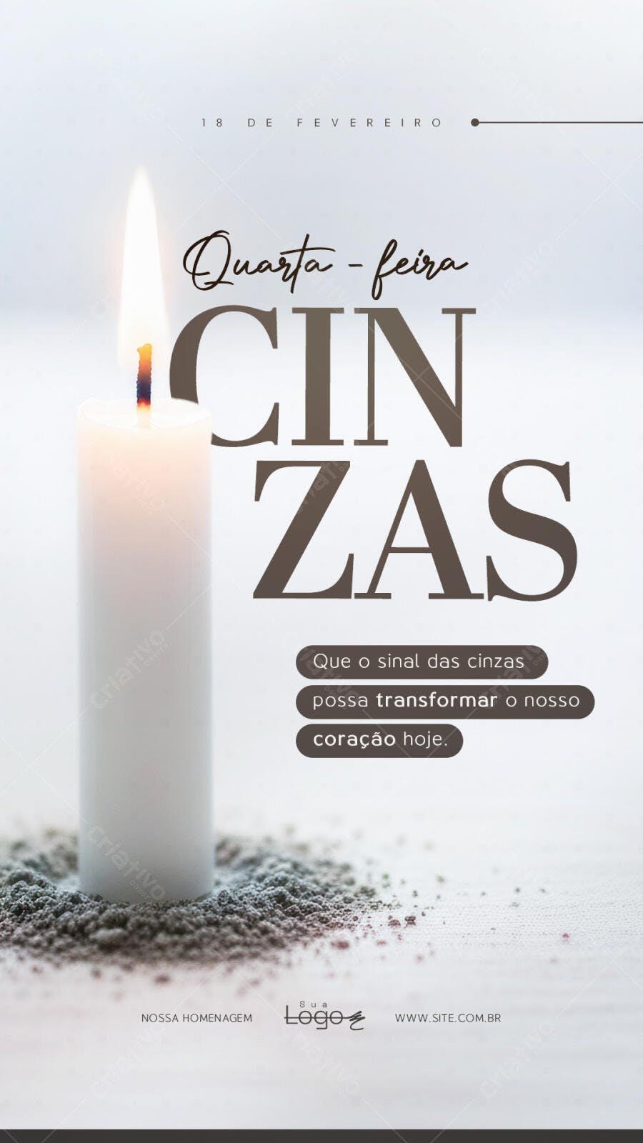 Story Instagram Quarta-feira de Cinzas PSD Editável