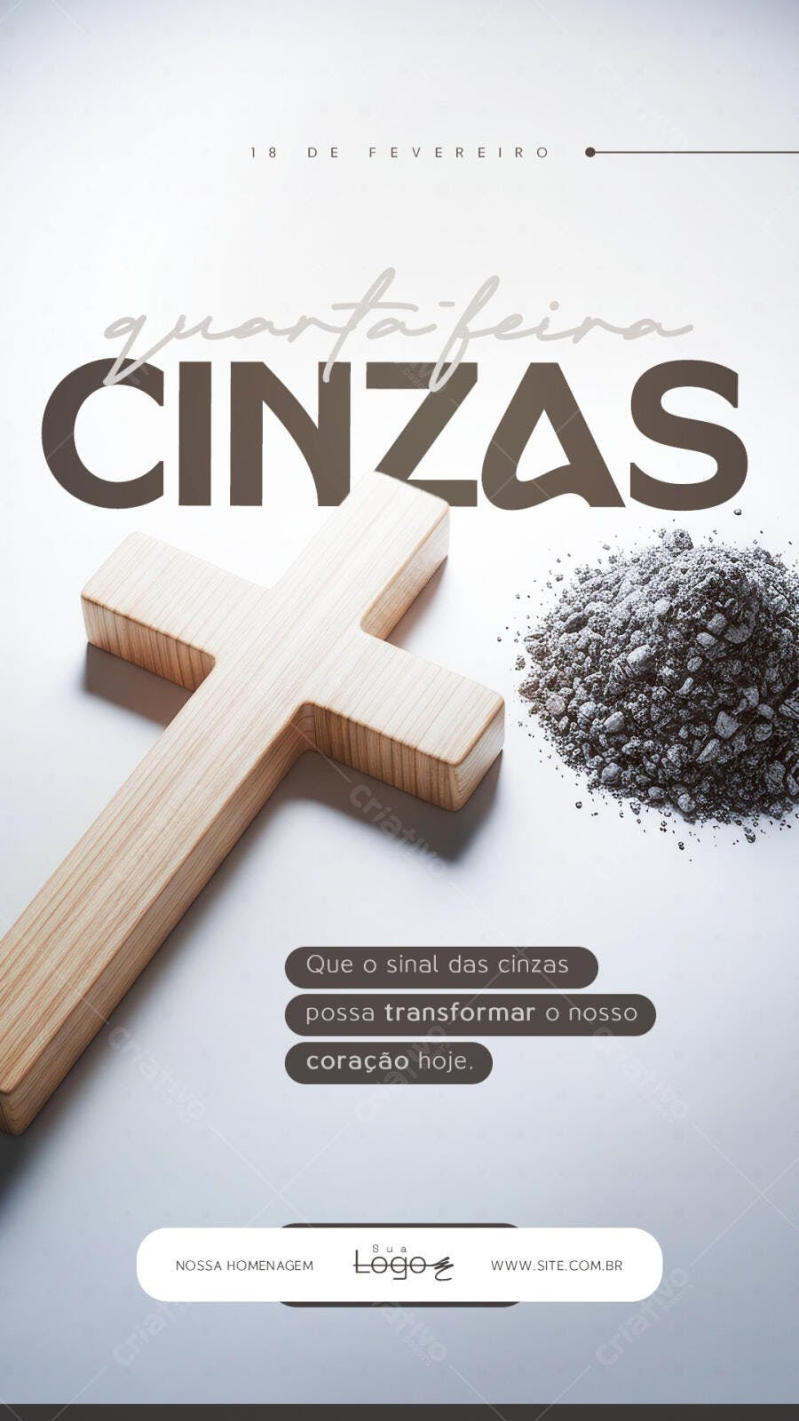 Story Quarta-feira de Cinzas Igreja PSD Editável