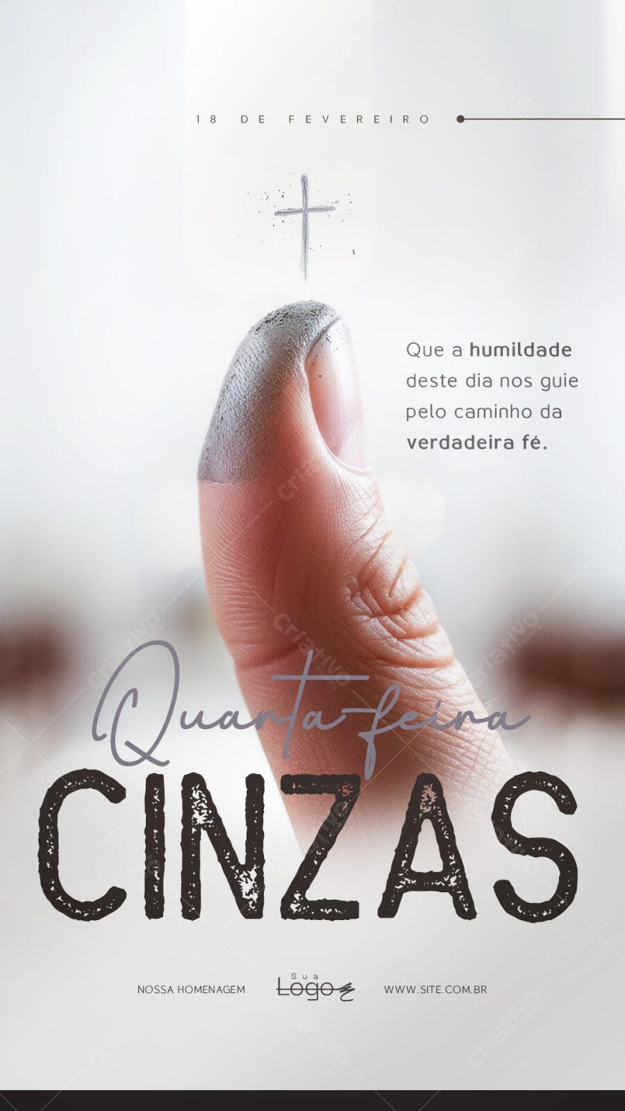Story Quarta-feira de Cinzas Fevereiro PSD Editável
