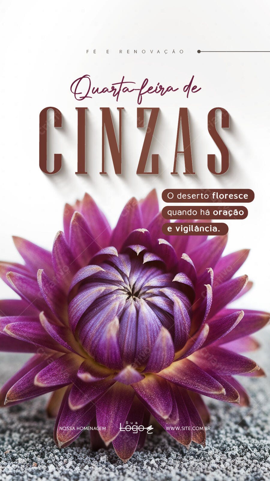 Story Quarta-feira de Cinzas Religioso PSD Editável