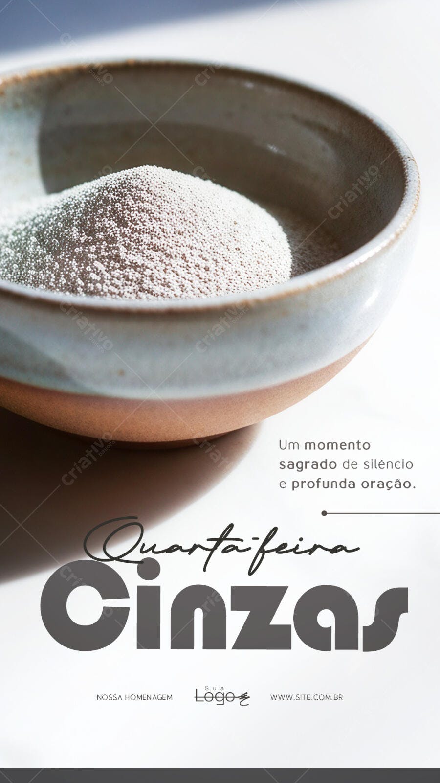 Story Quarta-feira de Cinzas Religioso PSD Editável