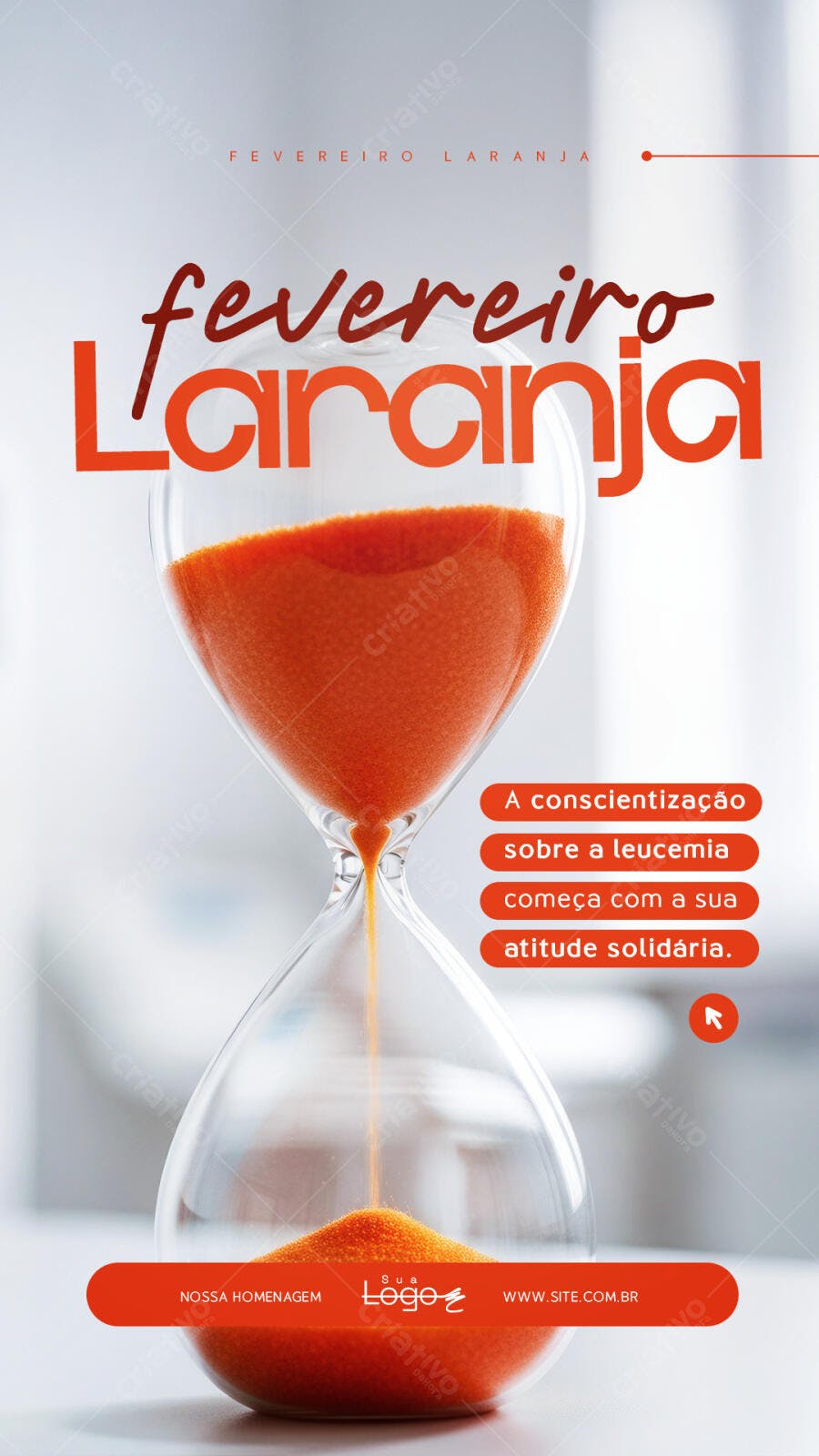 Story Instagram Fevereiro Laranja Conscientização PSD Editável