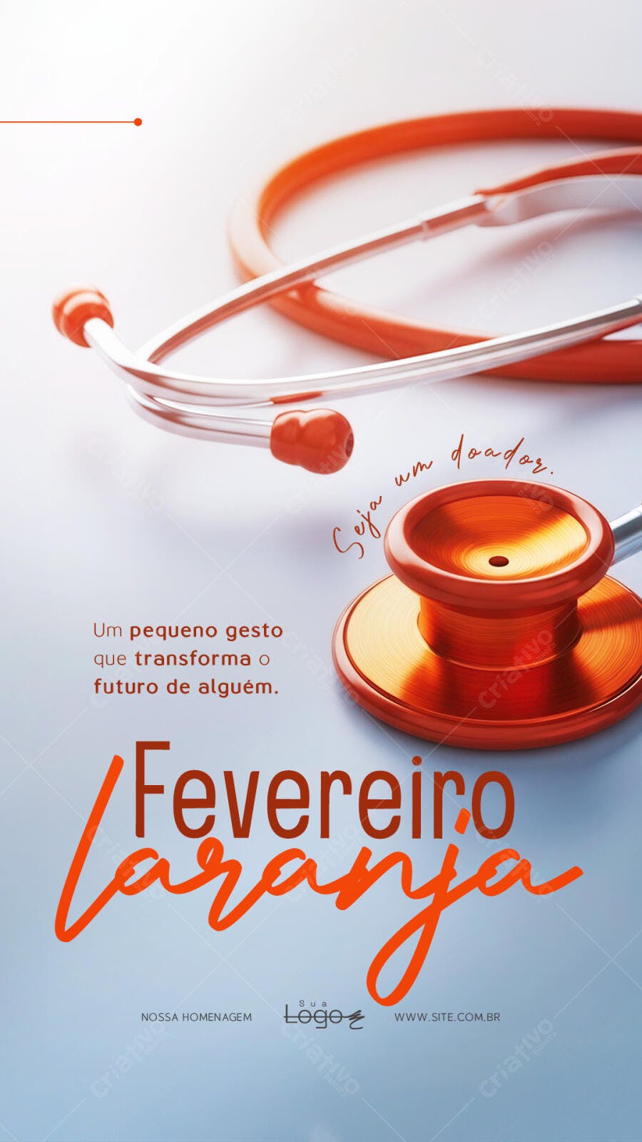 Story Fevereiro Laranja Saúde Doação PSD Editável