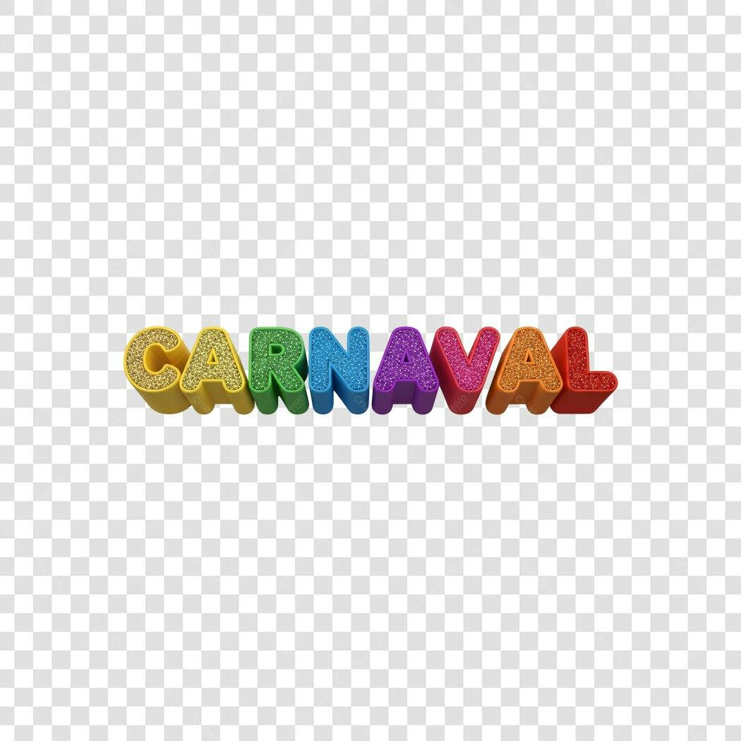 Elemento 3D Carnaval Fevereiro PNG Fundo Transparente