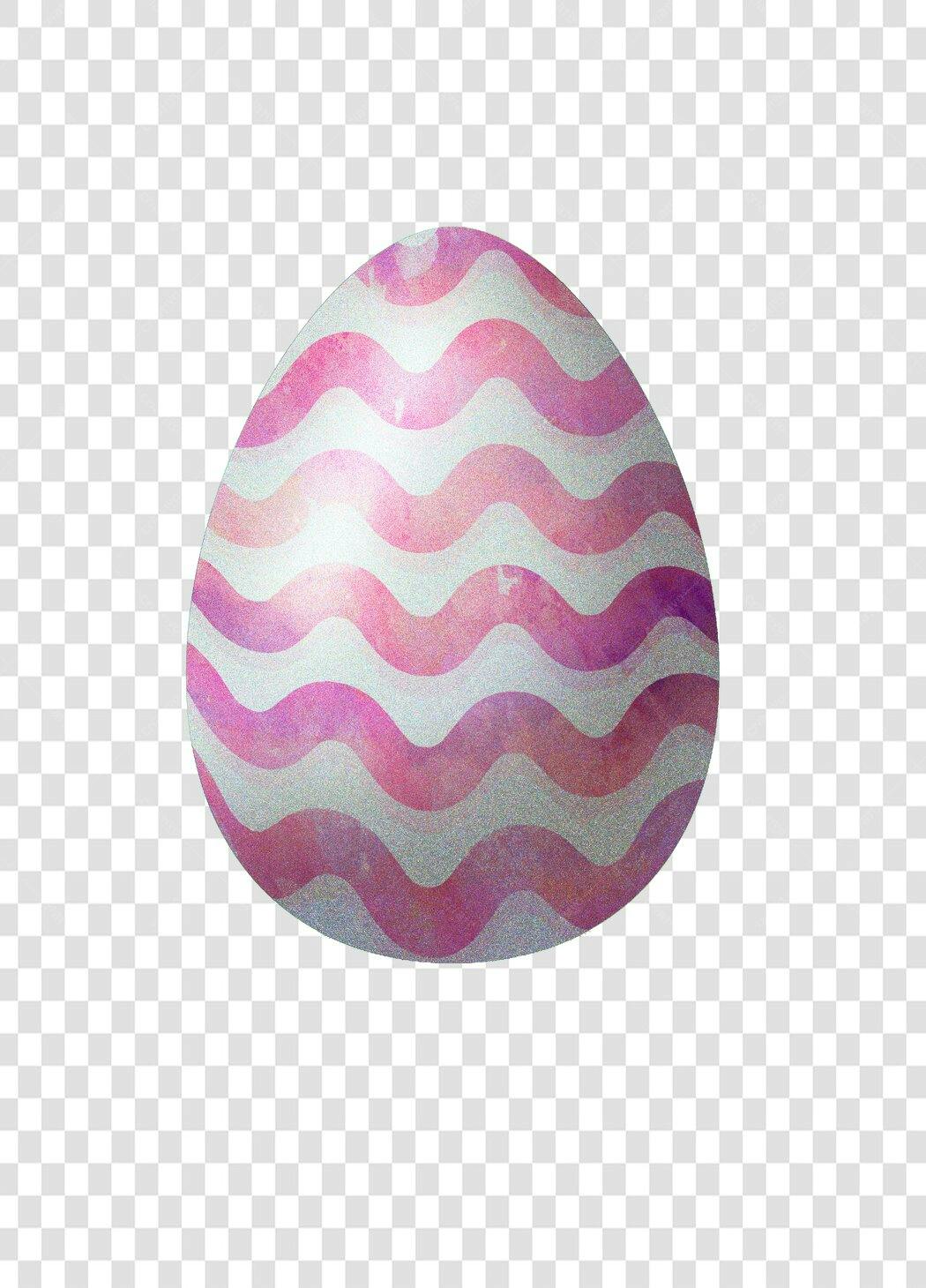 Ilustração Ovo de Páscoa Aquarela Ondas Rosa PNG Fundo Transparente