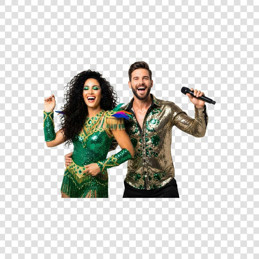 Foto Recortada Casal Fantasia Carnaval Fevereiro PNG Fundo Transparente