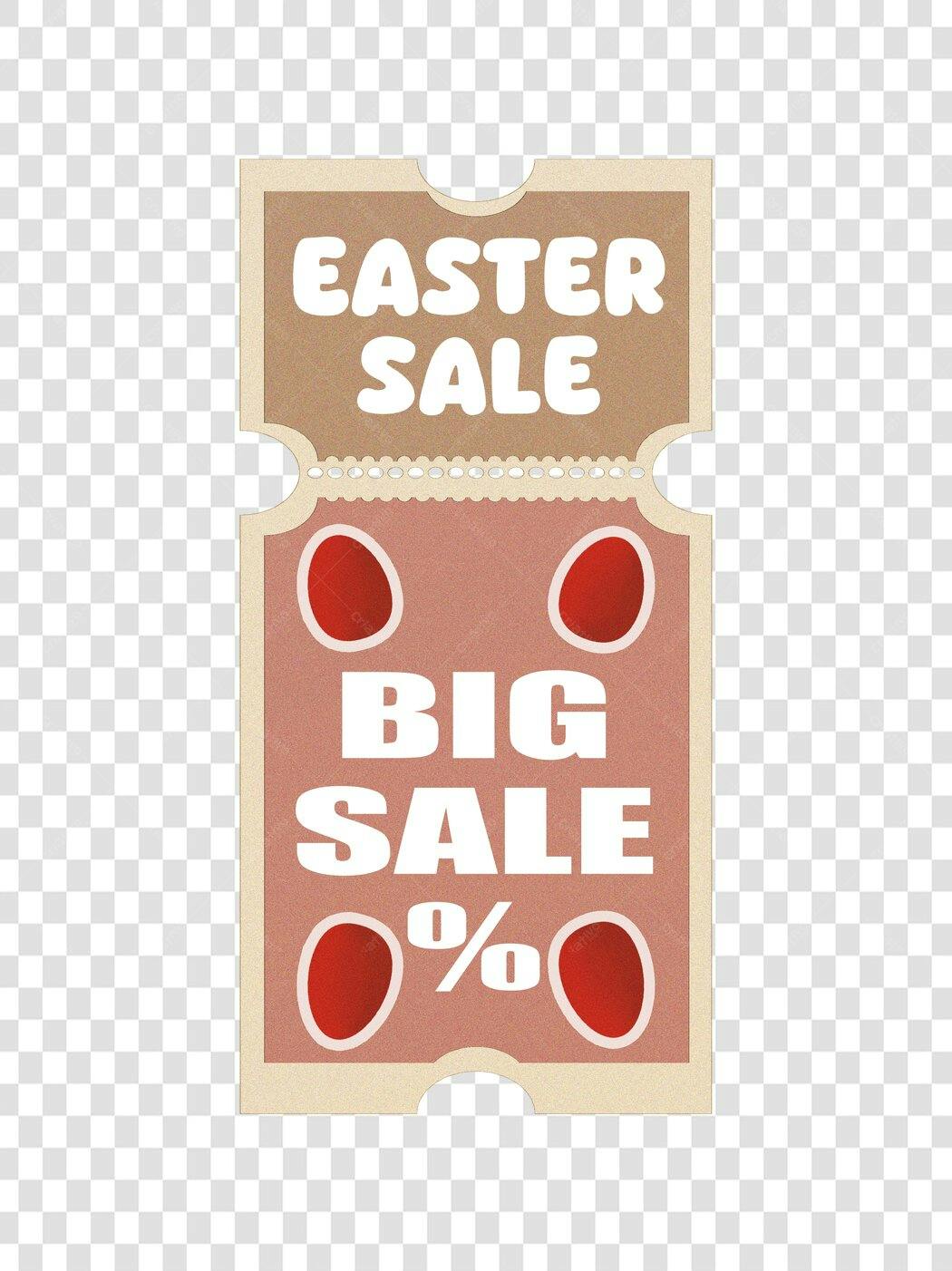 Clipart Etiqueta Páscoa Abril Easter Sale PNG Fundo Transparente