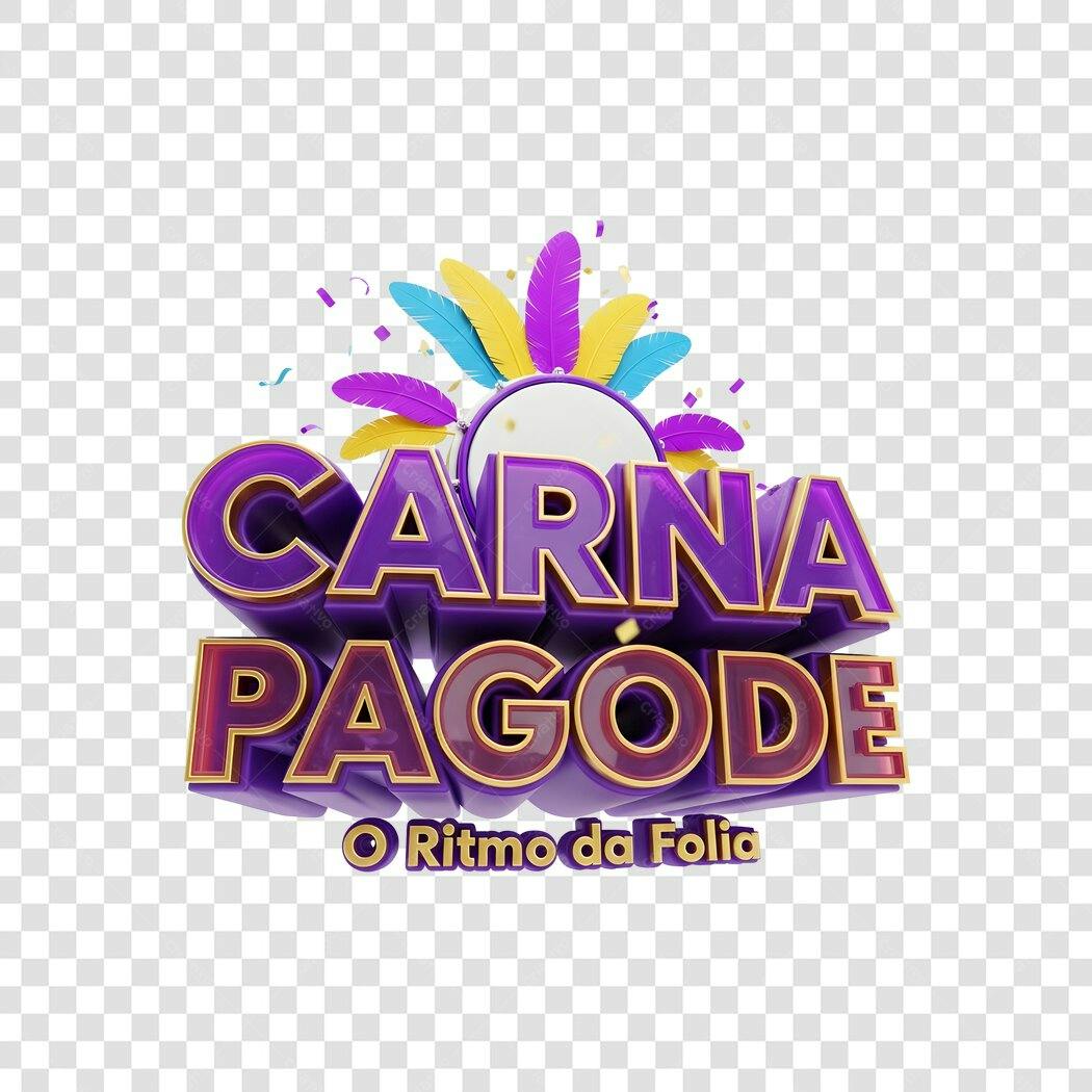 Elemento 3D Carnapagode Carnaval Fevereiro PNG Fundo Transparente