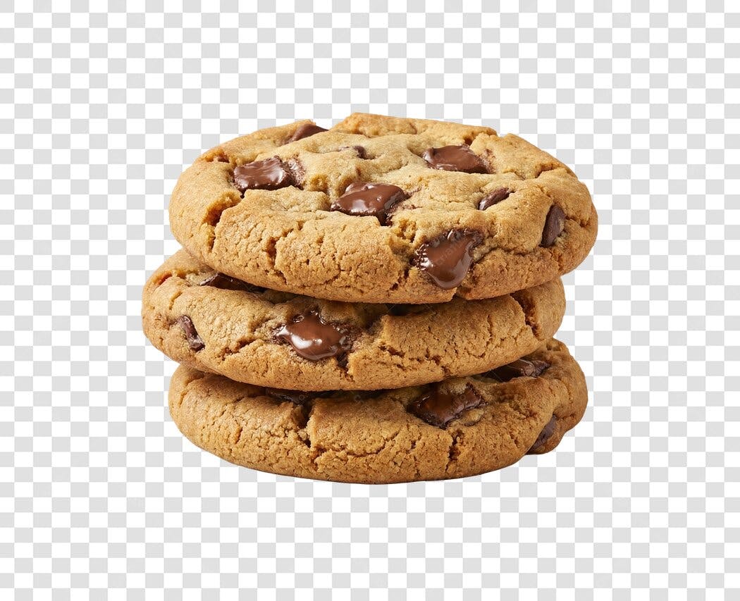 Foto Recortada Cookies com Gotas de Chocolate PNG Fundo Transparente