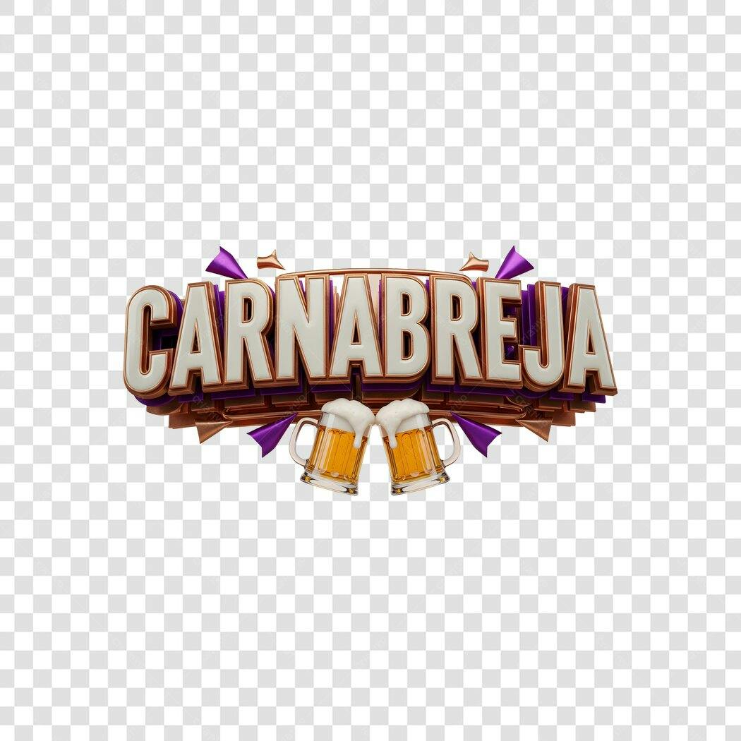 Elemento 3D Carnabreja Carnaval Fevereiro PNG Fundo Transparente