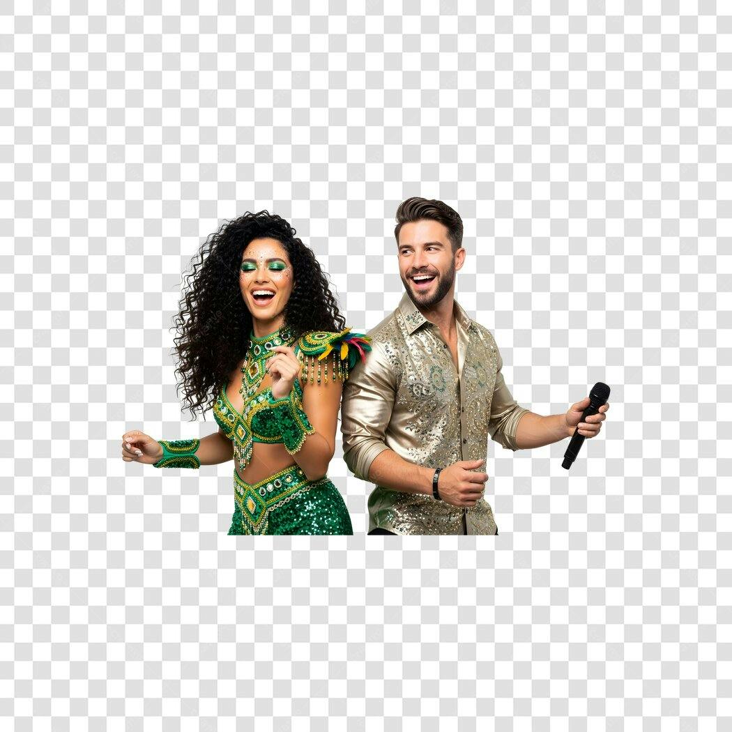 Foto Recortada Casal Fantasia Carnaval Fevereiro PNG Fundo Transparente