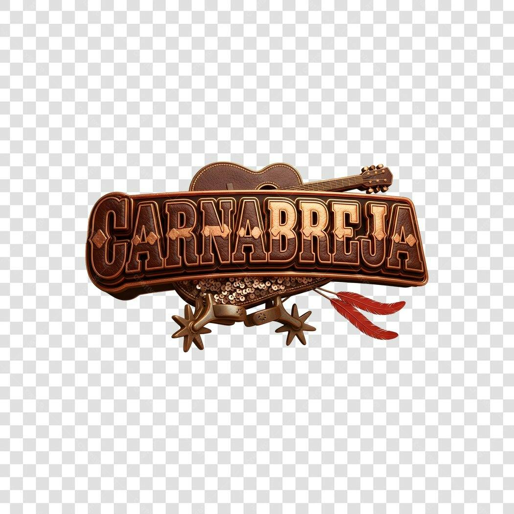 Logo Carnabreja Guitarra Sertaneja PNG Fundo Transparente