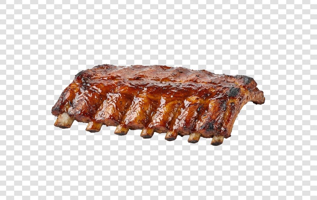 Foto Recortada Costelinha Barbecue Assada PNG Fundo Transparente