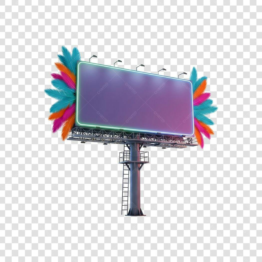 Elemento 3D Outdoor Carnaval Fevereiro PNG Fundo Transparente
