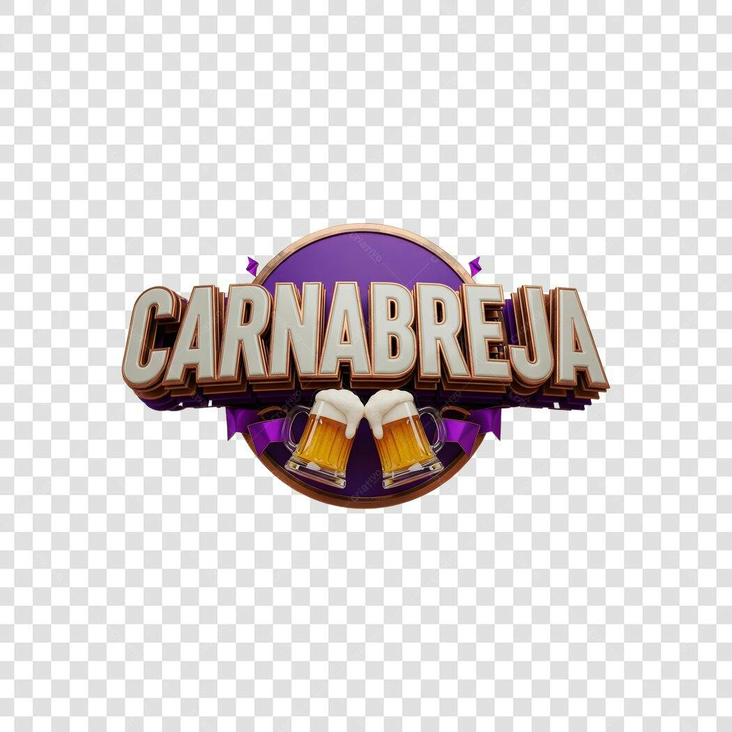 Elemento 3D Carnabreja Carnaval Fevereiro PNG Fundo Transparente