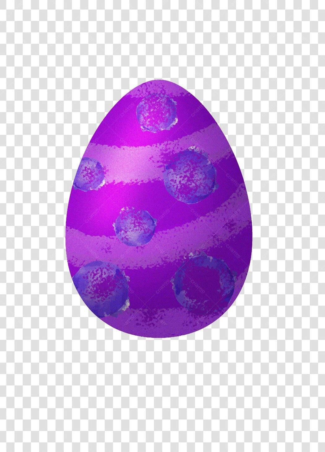 Ilustração Ovo de Páscoa Roxo Aquarela PNG Fundo Transparente
