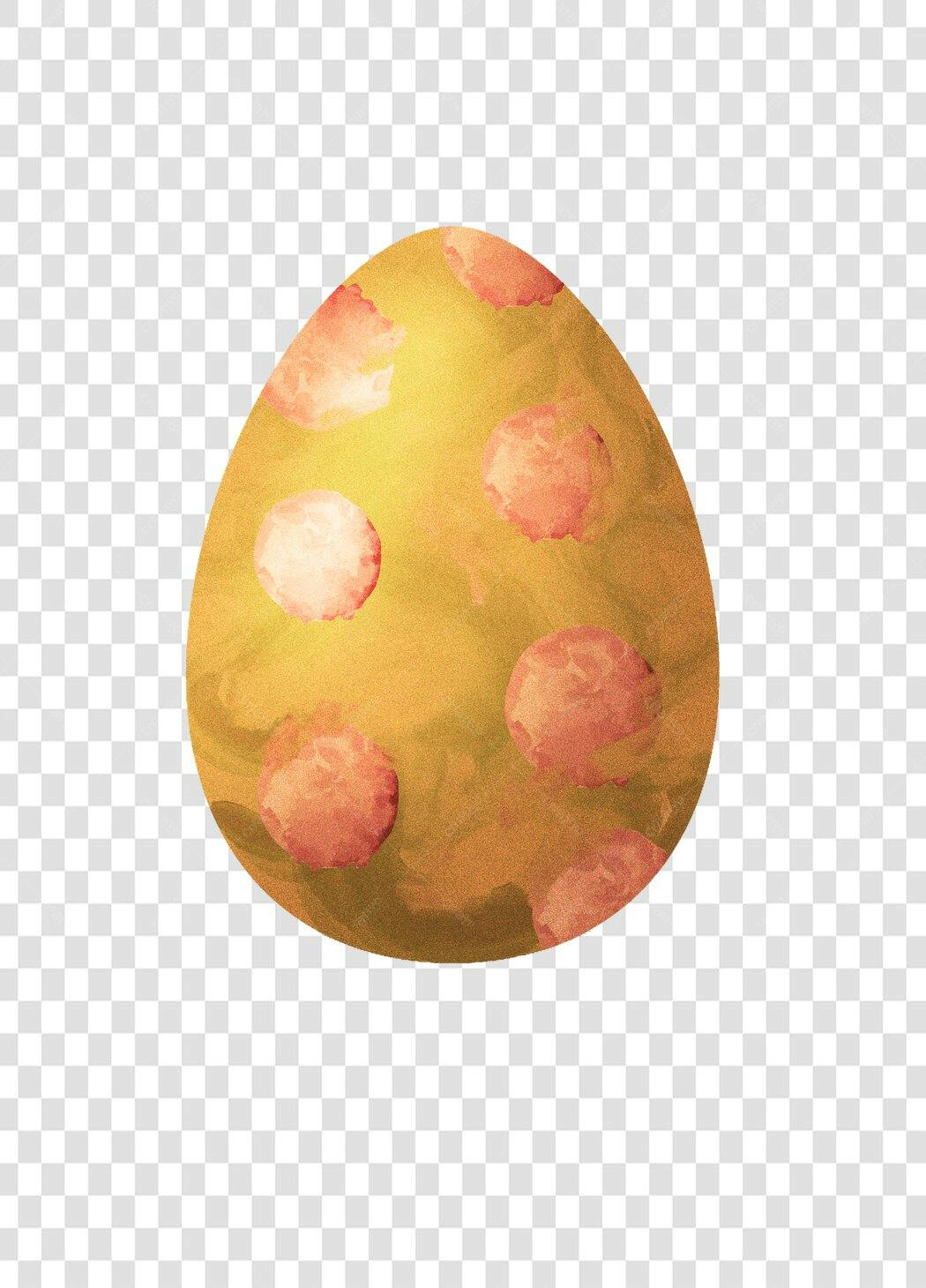 Ilustração Ovo de Páscoa Aquarela Amarelo Rosa PNG Fundo Transparente