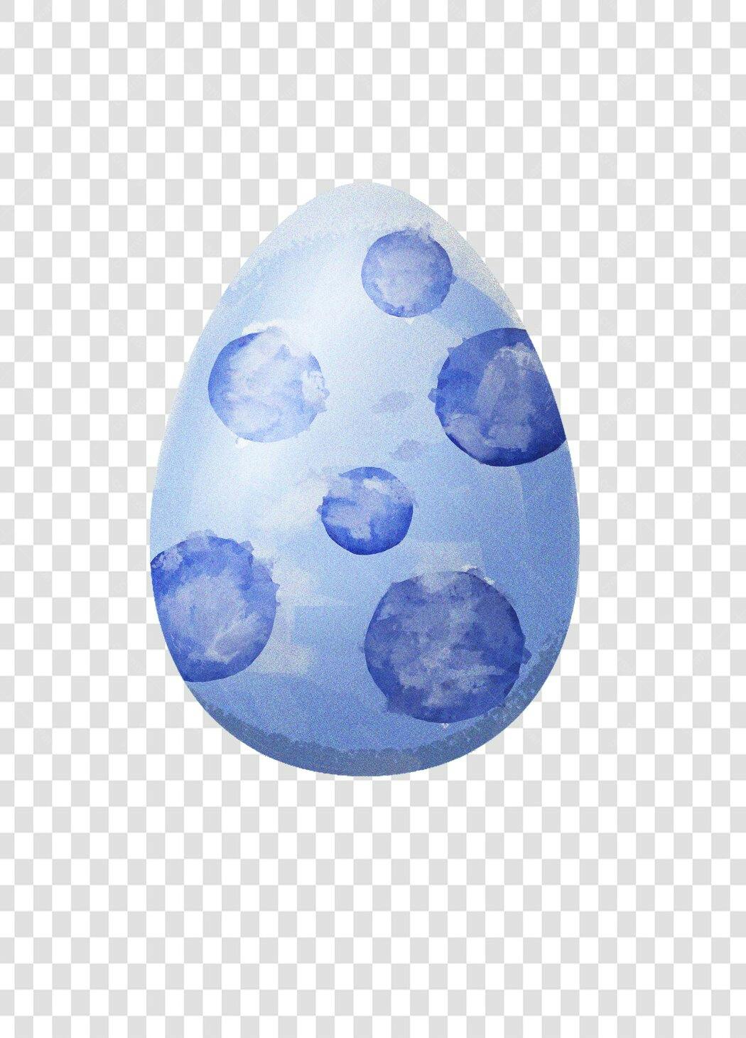 Ilustração Ovo de Páscoa Aquarela Azul Pontilhado PNG Fundo Transparente